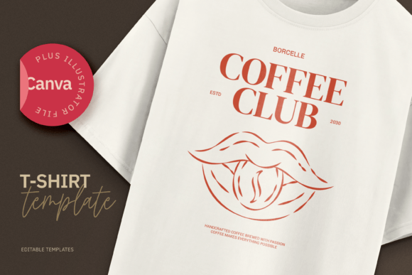 Coffee Club Modern Graphic T-Shirt: A Design Template for Caffeine Enthusiasts