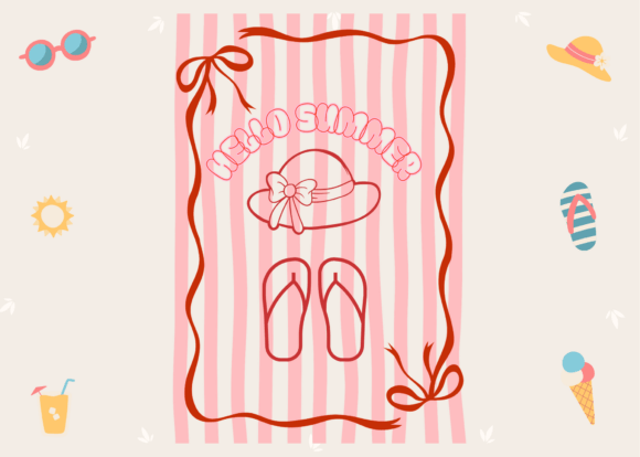Hello Summer Illustrated Fun Graphic: A Splash of Seasonal Joy