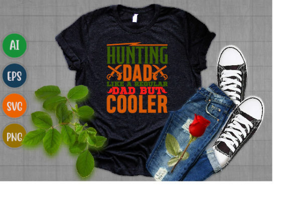 Hunting Dad, Regular Dad Graphic T Shirt: Cool Design Assets