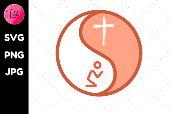 Prayer Cross Yin Yang Tshirt Graphic: A Harmonious Design Asset