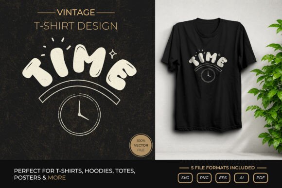 Retro Time Graphic T-Shirt Design: A Modern Vintage Essential
