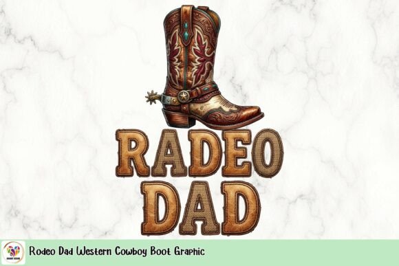Rodeo Dad Western Cowboy Boot Graphic for Authentic Design