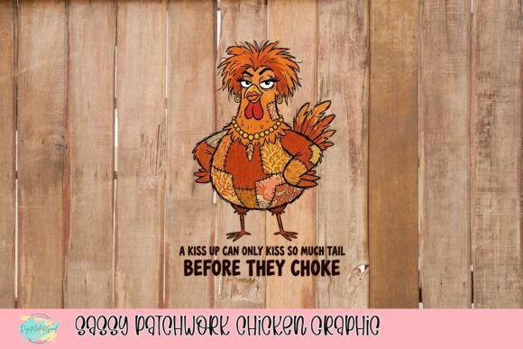 Sassy Patchwork Chicken Graphic: A Bold Dose of Attitude